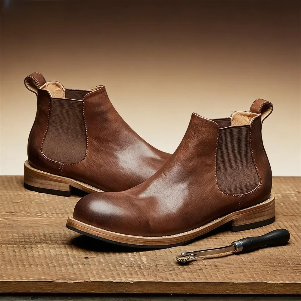 Formal Men Daily Wear Footwear - Men's Elastic Gores Chelsea Ankle Boots,