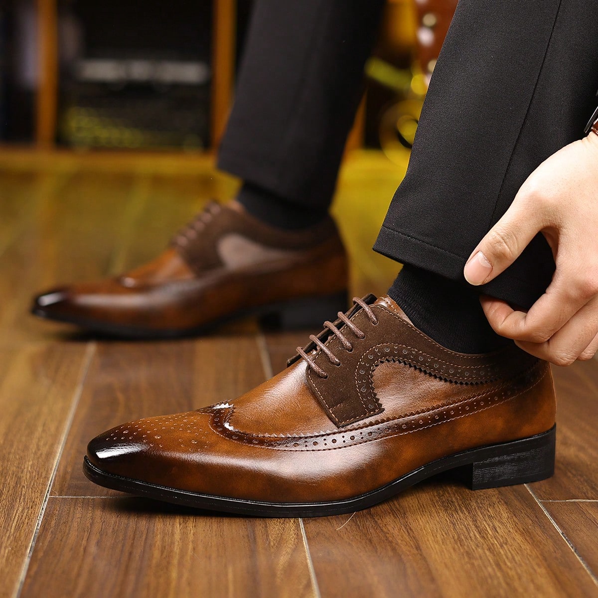 Wingtip Brogue Lace‑Up Dress S - Formal Men Daily Wear Footwear review and price