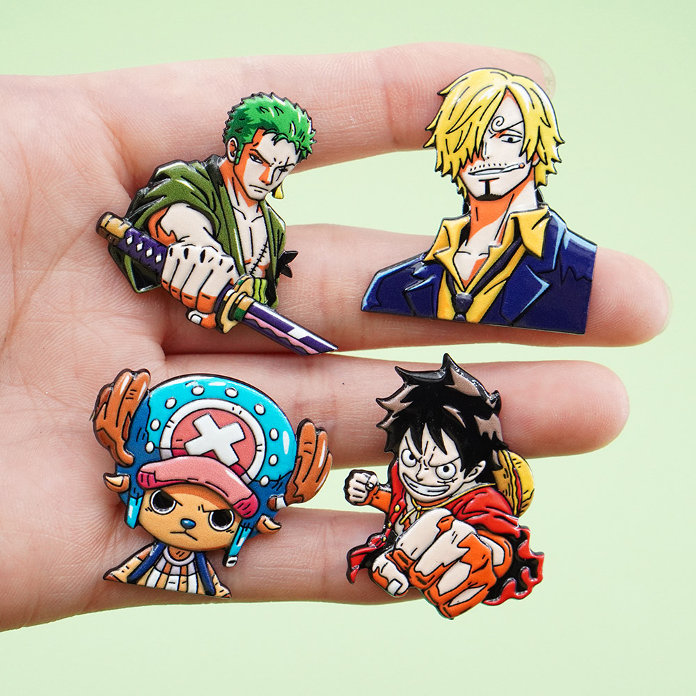 4Pcs Cartoon ONE PIECE Luffy B - Tuxedo Lapel Pin review and price